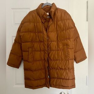 Carly Jean Los Angeles Oversized Brown Puffer Jacket — See Measurements